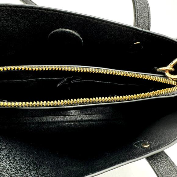 ANNE KLEIN Black Vegan Faux Leather Hand‎ Bag Purse Crossbody Designer Crocodile - Picture 5 of 12